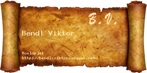 Bendl Viktor névjegykártya